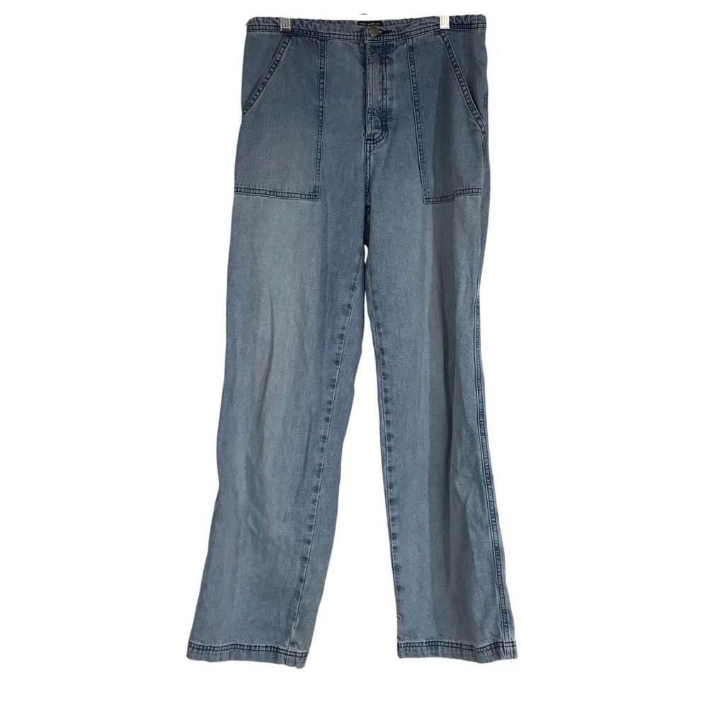 RALPH LAUREN POLO JEANS - WOMEN'S 8 -BLUE BUTTON FLY DRAWSTRING WAIST JEANS Y2K